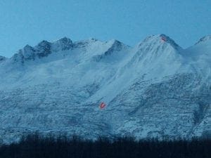 Windslab release off ridge above airport